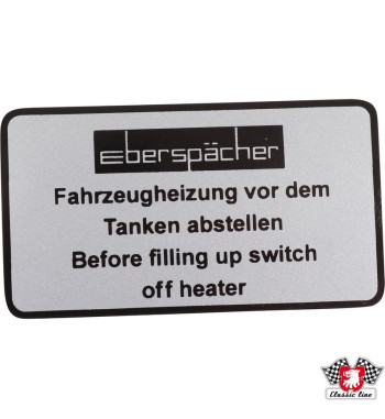 Naklejka, "Eberspächer - Before filling up switch off heater"

